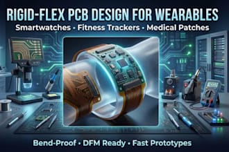 rigid flex pcb, wearables, smartwatch, fitness band, medical patches, bend, dfm