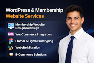 design redesign wordpress membership website woocommerce framer figma migration