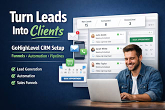 set up gohighlevel CRM, sales funnels, automation