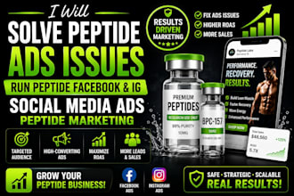 fix peptide ads issue run peptide facebook ig social media ads peptide marketing