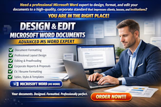 design and edit microsoft word document formatting ms word advance skills expert