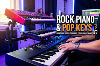 record rock piano and pop keyboardist tracks for your studio song production