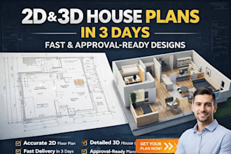 design professional 2d and 3d house plans for fast approval in 3 days