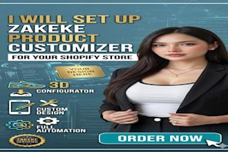 setup ecommerce shopify zakeke kikcflip product customization for pod store