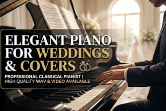record beautiful classical piano wedding songs or professional cover songs