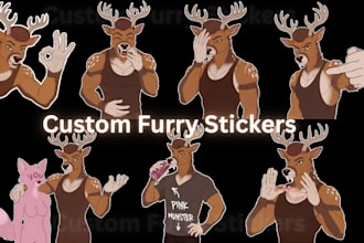 draw nsfw furry stickers, furry telegram stickers, animated discord stickers GIF