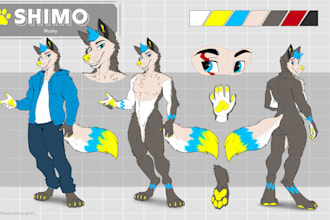 draw your fursona ref sheet, furry character reference sheet for fursuit