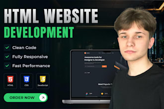 develop a responsive website in HTML CSS and javascript