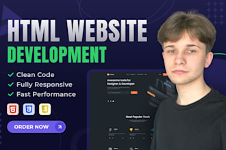 develop a responsive website in HTML CSS and javascript