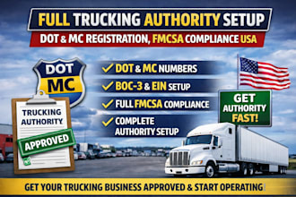 provide full trucking authority setup, dot, mc number and compliance service USA