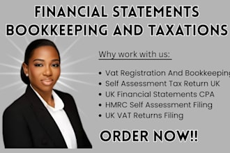 do financial statements bookkeeping and taxations UK vat returns self assessment