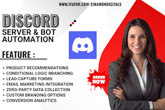 setup and design professional discord server with bots and automation
