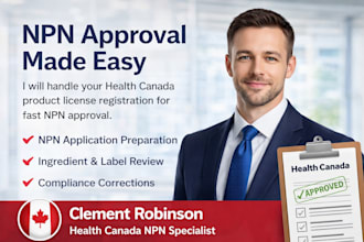 handle npn approval, health canada product license registration fast