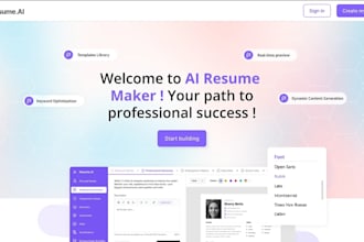 develop ai powered resume and CV builder app or website