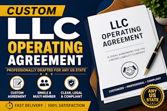 draft a custom llc operating agreement for any US state