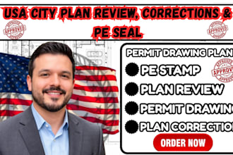 draw and review ca,mi,oh,tx permit drawing,plan correction,plan seal,pe stamp
