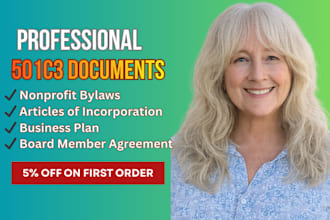 draft llc operating agreement, nonprofit bylaws and articles of incorporation