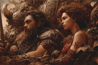 paint semi realistic fantasy art