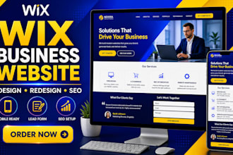 design or redesign wix business website landing page with wix SEO setup