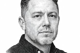 draw a wsj style hedcut portrait