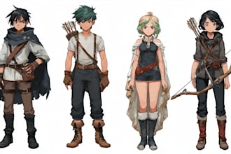 design character sprites for rpgs, visual novels in my style