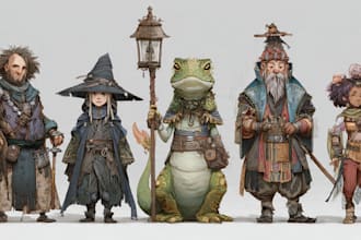 fantasy character fantasy character art in unique style