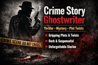 ghostwrite a gripping crime, thriller or mystery story with plot twists