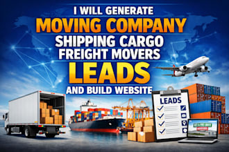 generate moving company shipping cargo freight movers leads and build website
