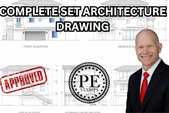 create complete architectural drawings for permits in california, michigan