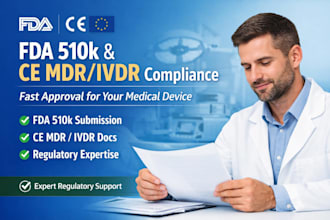 prepare fda 510k ce mdr ivdr submissions for fast approval