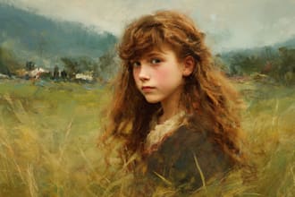 digitally oil paint, vintage portrait, landscape, illustrate