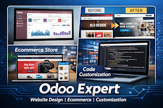 revamp odoo website,design odoo ecommerce,do odoo customization,odoo expert