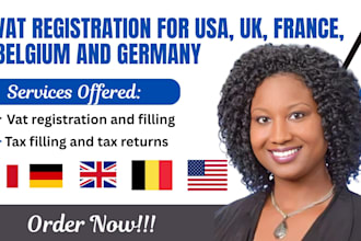 handle vat, oss and company registration for USA, UK belgium and france