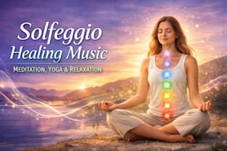 create meditation music with solfeggio, binaural beats for yoga sleep relaxation