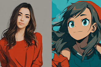 draw anime or cartoon style portraits