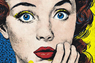 draw pop art portrait in roy lichtenstein style