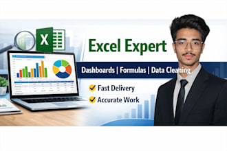 create excel dashboards, do data analysis and fix formulas