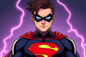 draw a superhero pop art portrait