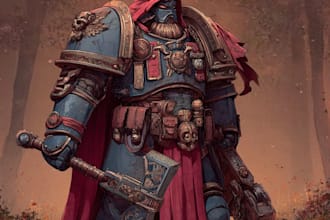 draw a warhammer 40k character art