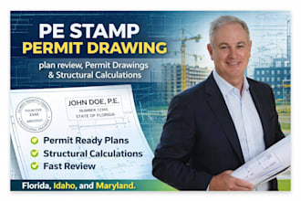 provide permit drawings with licensed pe stamp for florida, idaho, and maryland