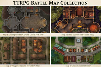 create a custom dnd battlemap, fantasy rpgmap, ttrpg or dungeon map for campaign