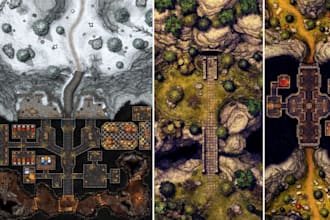 create a custom dnd battlemap, fantasy rpgmap, ttrpg or dungeon map for campaign