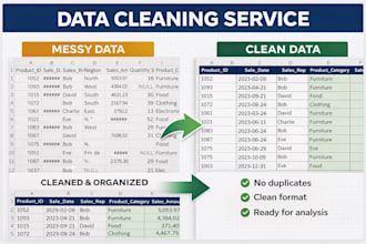 clean and format your messy excel or CSV data