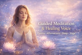 chant mantra, guided meditation, yoga, relaxing affirmation, healing sleep music