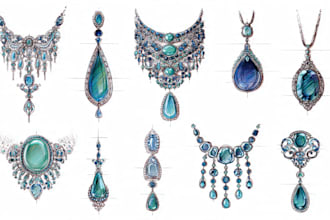 draw a jewelry design, illustration or a sketch of jewelry