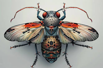 do realistic insect illustrations