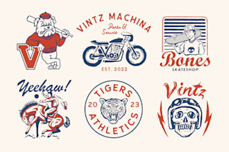 do vintage hand drawn illustration for tshirt design