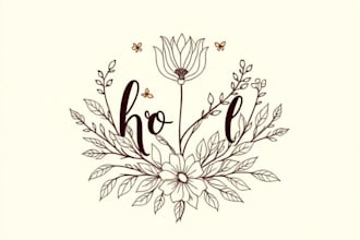 design minimal feminine botanical boho rustic logo
