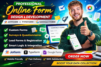 create jotform or google form, questionnaire typeform online form survey, quiz