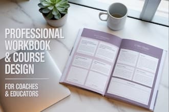 design a professional workbook digital workbook course PDF for coaches educators